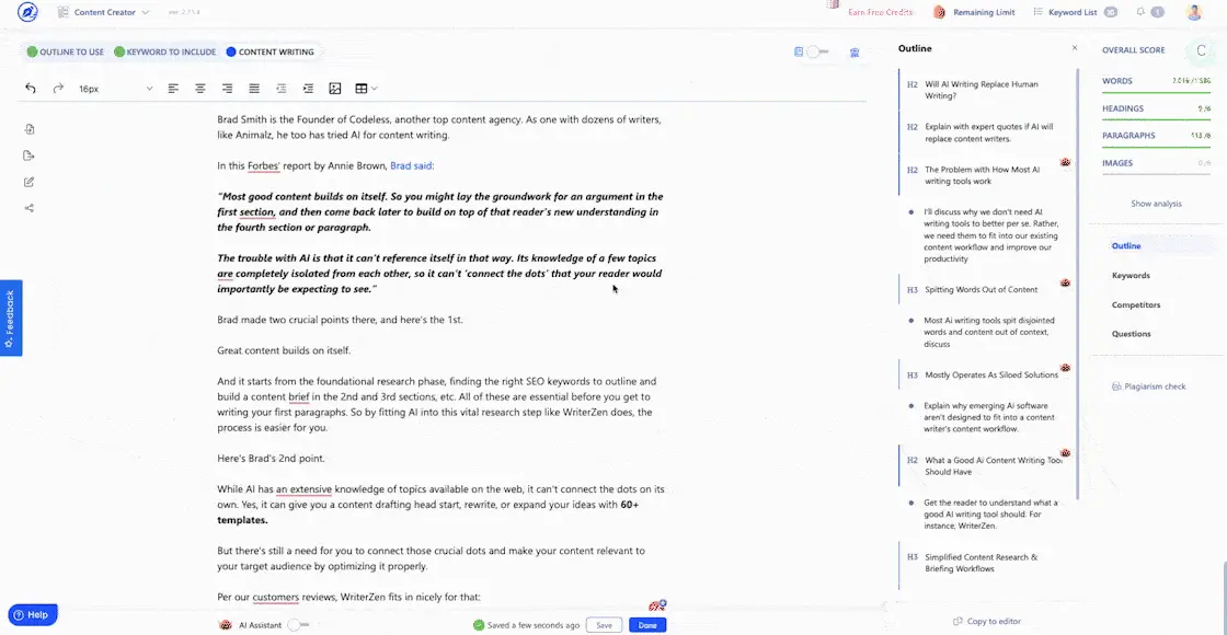 This AI Writing Tool helps you check and get rid of plagiarized content